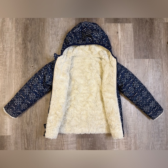 The North Face Mossbud Swirl Reversible Jacket, Navy/Cream - Size 5T (GUC) - Picture 2 of 14